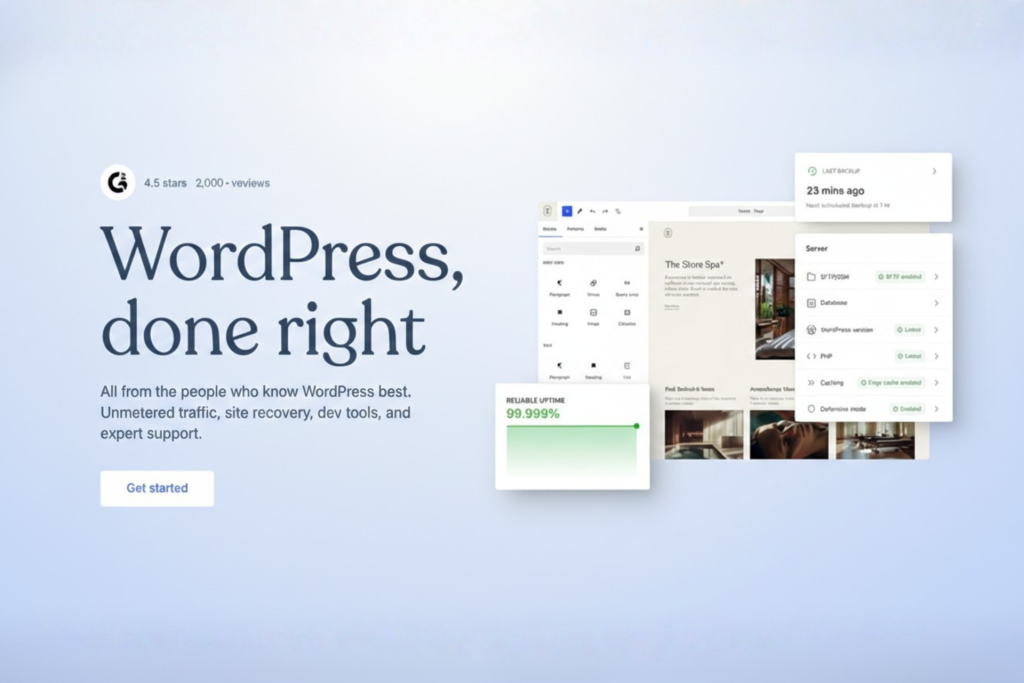 Local business owner smiling while viewing a high-performance marketing dashboard on a laptop in a modern office.